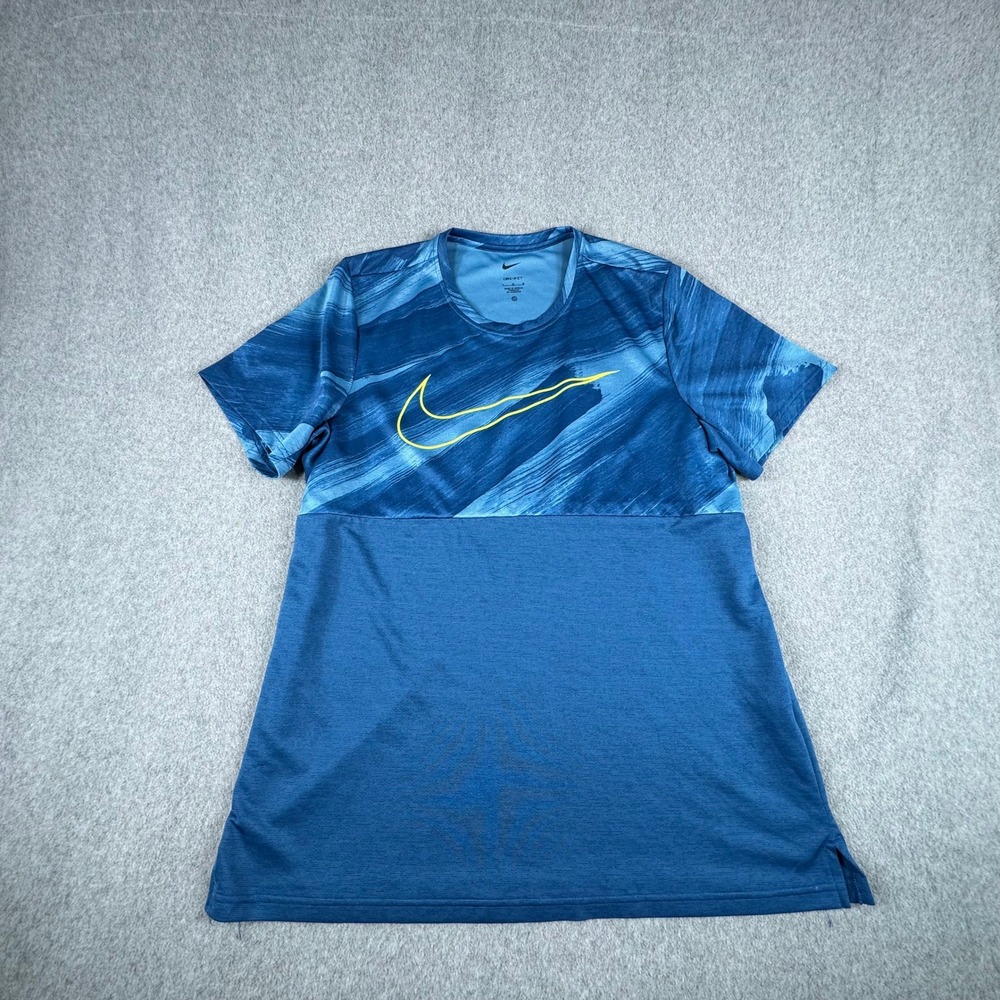 Nike Dri-Fit T Shirt Mens L Blue Green DR8803-469